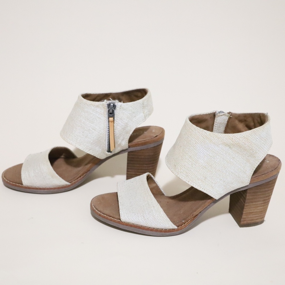 TOMS Women's Cream Wedge Sandals Size 7